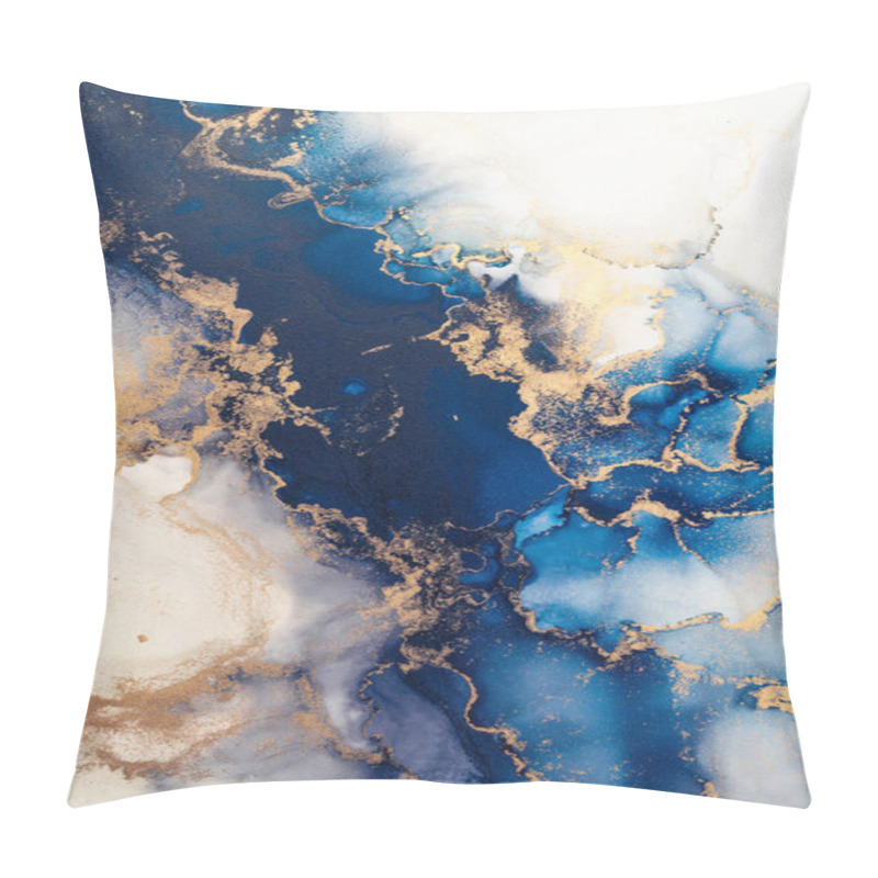 Personality  Marble Ink Abstract Art From Exquisite Original Painting For Abstract Background . Painting Was Painted On High Quality Paper Texture To Create Smooth Marble Background Pattern Of Kintsuki Ink Art . Pillow Covers