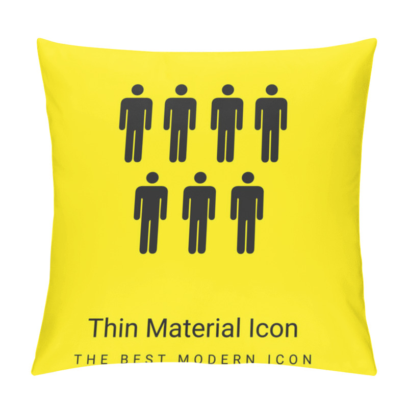 Personality  7 Persons Male Silhouettes Minimal Bright Yellow Material Icon Pillow Covers