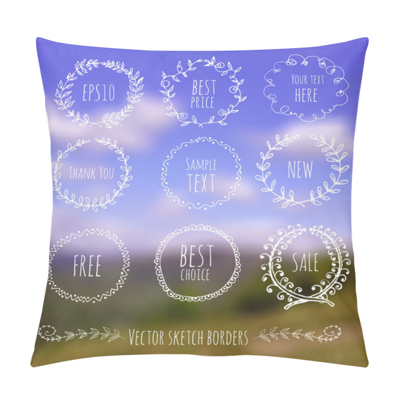 Personality  Circle Floral Borders On Blurred Background. Pillow Covers