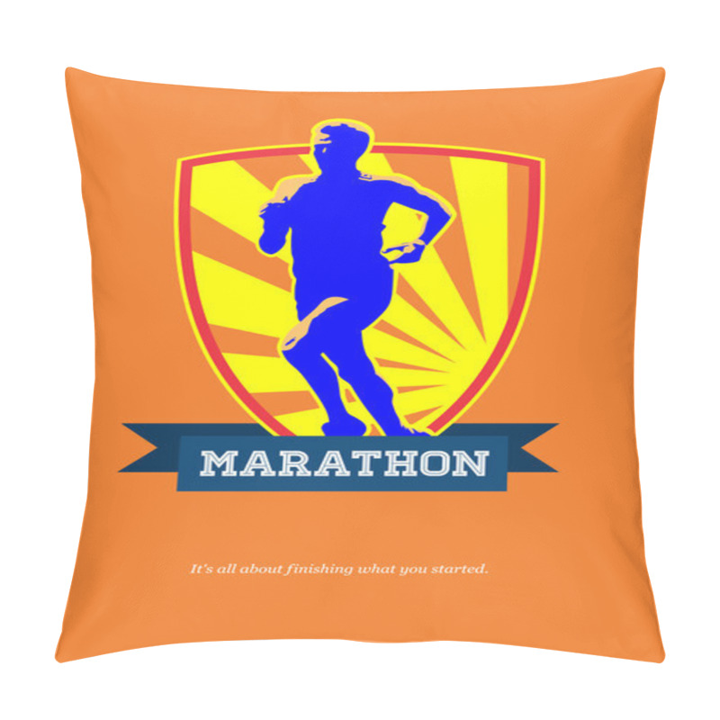 Personality  Marathon Runner Starting Run Retro Poster Pillow Covers