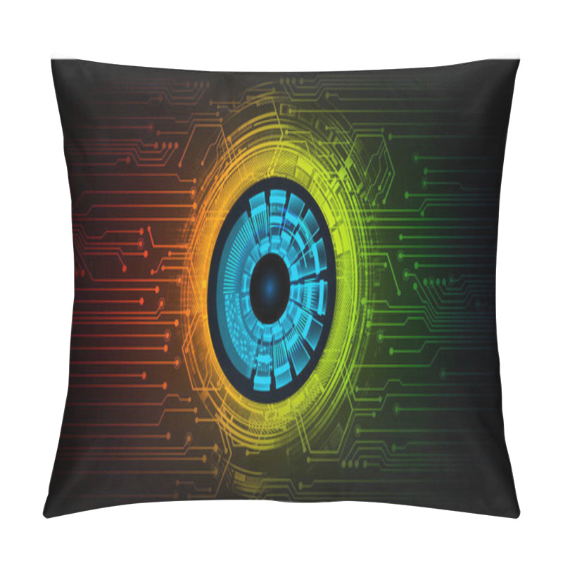 Personality  Eye Cyber Circuit Future Technology Concept Background Pillow Covers