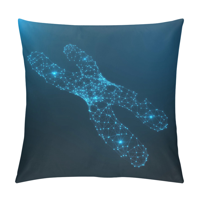 Personality  X-Chromosome Concept For Human Biology Medical Symbol Gene Therapy Or Microbiology Genetics Research Composed Of Polygons. Low Poly Illustration Consists Of Lines, Dots And Shapes. 3D Rendering Pillow Covers