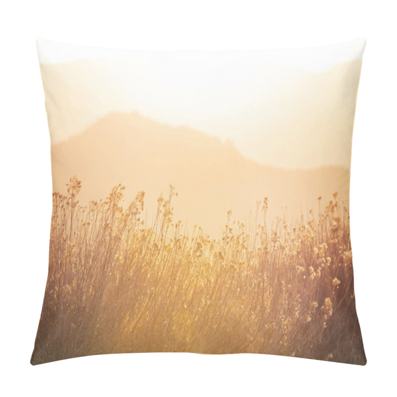 Personality  Sunny Day On The Flowers Meadow. Beautiful Natural Background. Pillow Covers