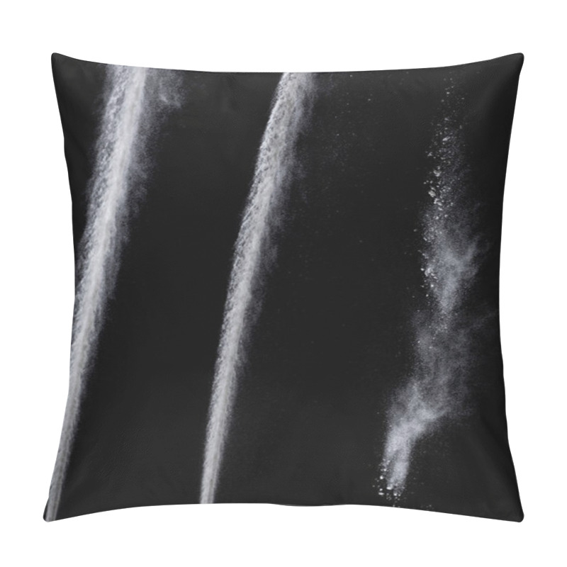 Personality  Trail From A Jet Engine On A Black Background, Spraying Particles Under High Pressure Pillow Covers