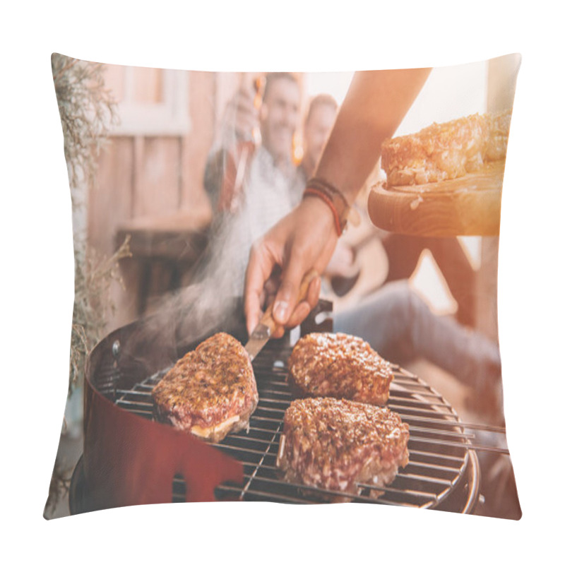 Personality  Friends Making Barbecue Pillow Covers