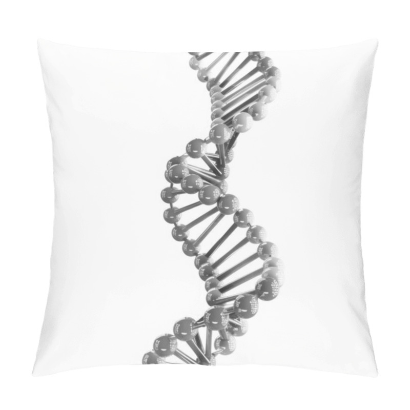 Personality  A Detailed 3D Rendering Of A DNA Double Helix Structure On A White Background. Pillow Covers