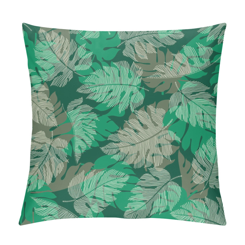 Personality  Seamless Pattern Of Beautiful Tropical Plants, Pillow Covers