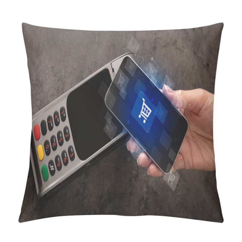 Personality  Hand Shopping With Mobile Phone Pillow Covers