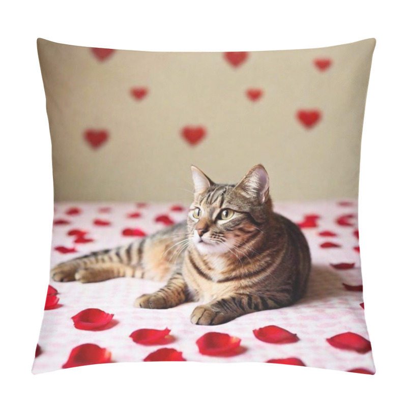 Personality  Cat In The Bed With Petals Pillow Covers