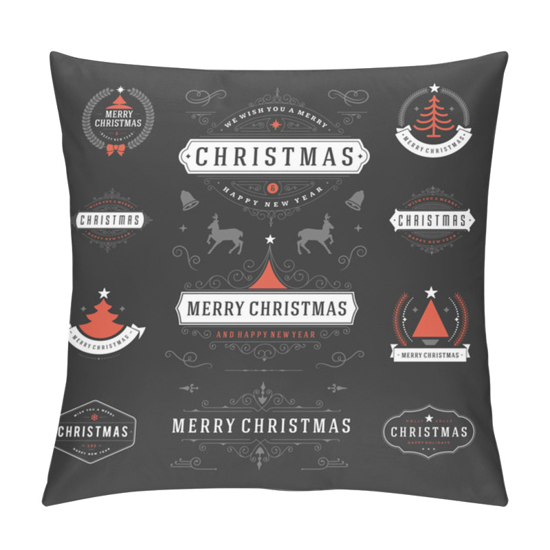 Personality  Christmas Decorations Vector Design Elements Pillow Covers