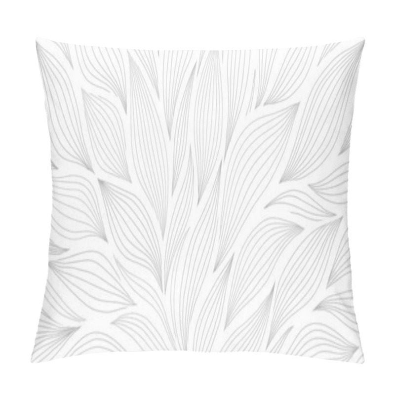 Personality  Luxury Floral Pattern With Hand Drawn Leaves. Elegant Astract Background In Minimalistic Linear Style. Trendy Line Art Design Element. Vector Illustration. Pillow Covers