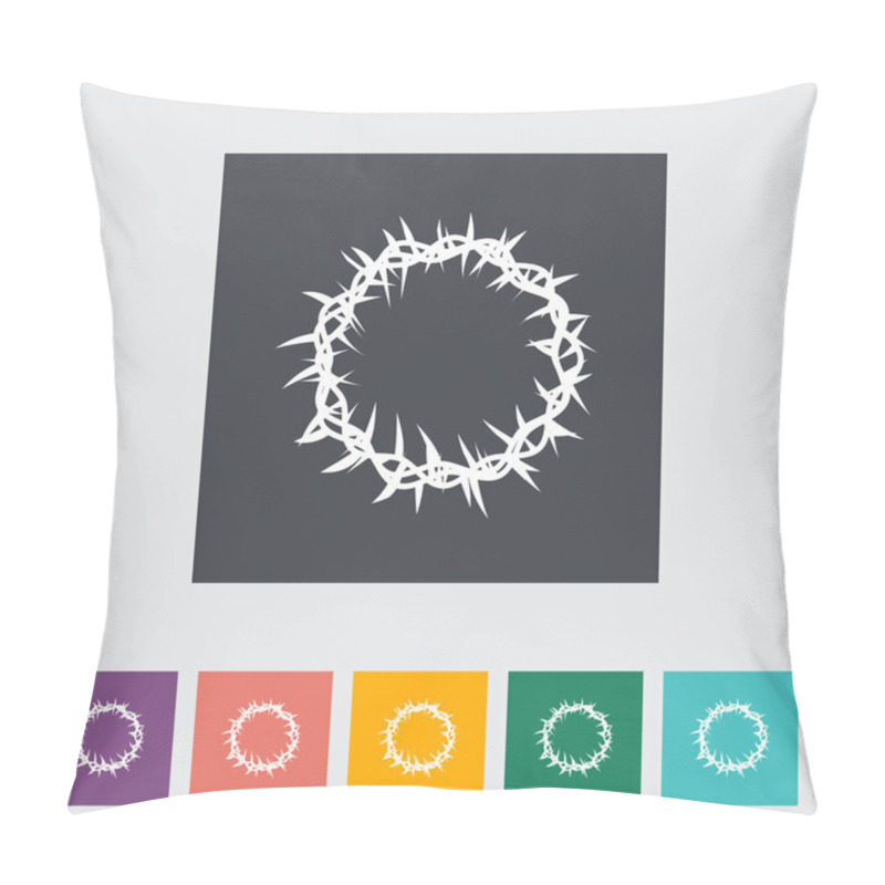 Personality  Crown Of Thorns Single Flat Icon. Pillow Covers