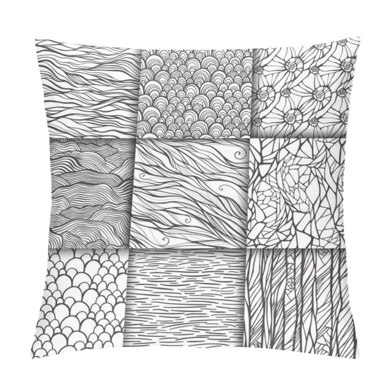 Personality  Abstract Doodle Seamless Patterns Set Pillow Covers