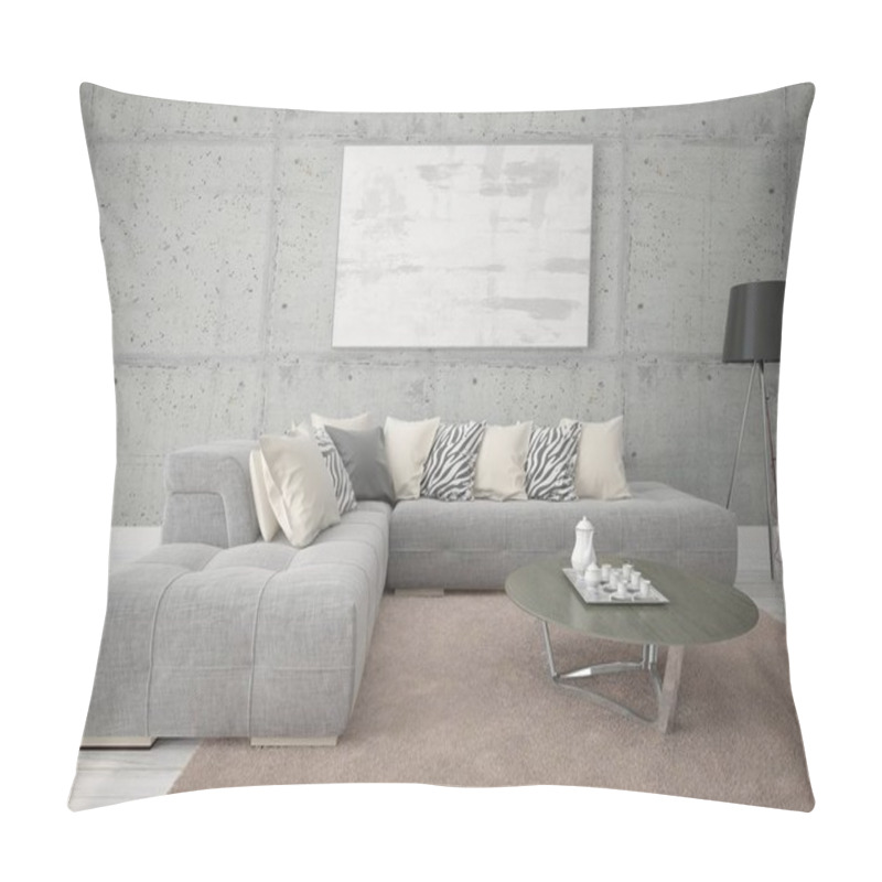 Personality  Mock Up A Stylish Living Room With A Corner Comfortable Sofa. Pillow Covers