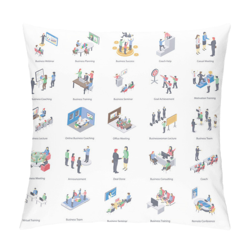 Personality  Business Coaching Icons Set Pillow Covers