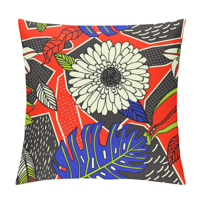 Personality  Bright Tropical Background With Exotic Plants.  Pillow Covers