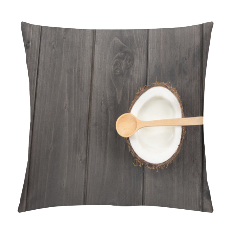 Personality  Ripe Coconut With Milk And Spoon Pillow Covers