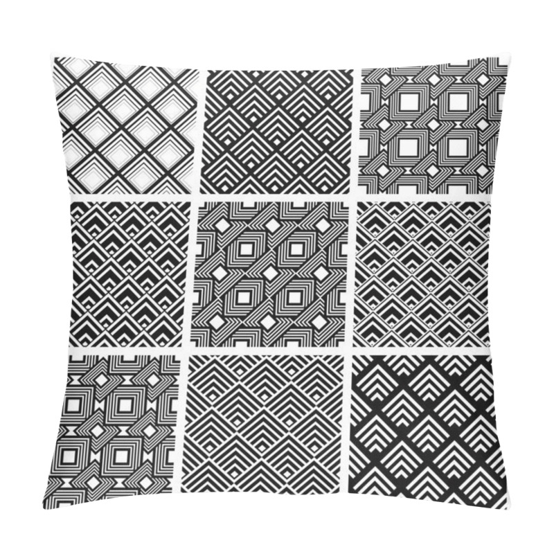 Personality  Black And White Geometric Seamless Patterns Pillow Covers