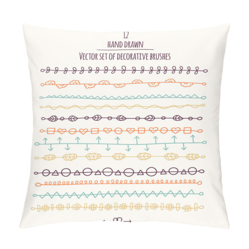 Personality  Set Of Decorative Hand Drawn Borders Pillow Covers