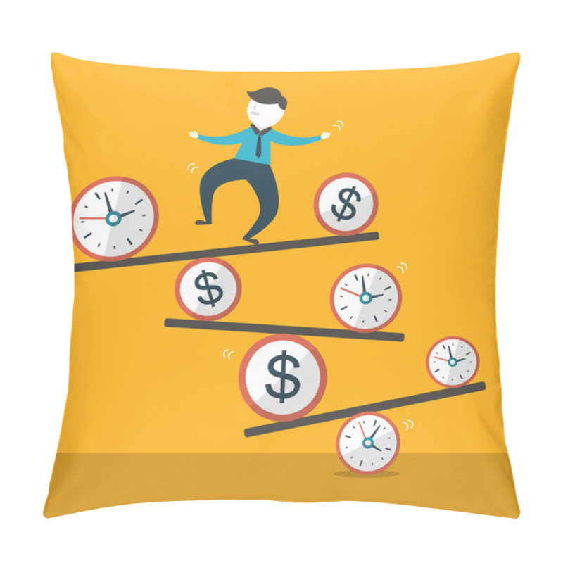 Personality  Flat Design Illustration Concept Of Balance Pillow Covers