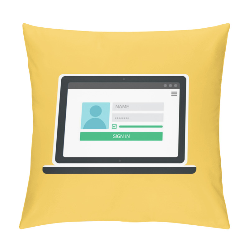 Personality  Web Template Of Notebook Login Form Pillow Covers