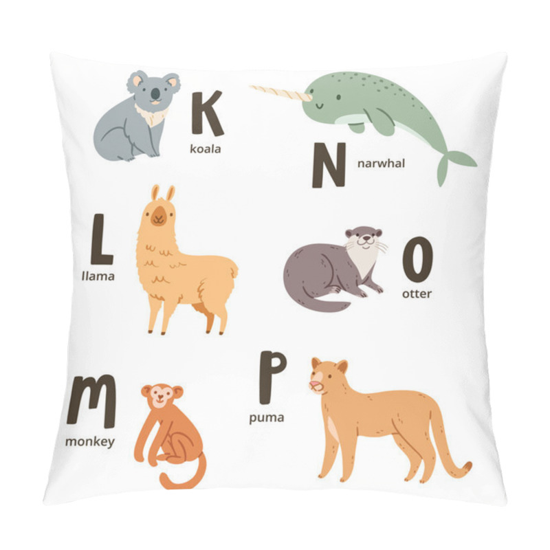 Personality  Animal Alphabet Letters K To P Pillow Covers