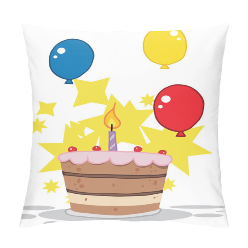 Personality  Birthday Cake With  Balloons And Stars Pillow Covers