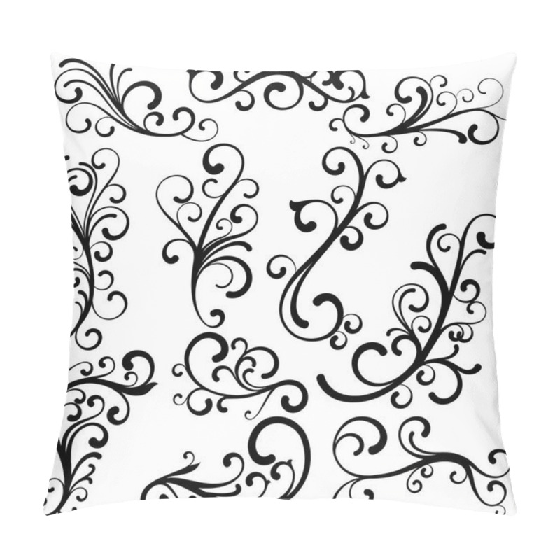 Personality  Beautiful Abstract Curls Collection. Elegant Floral Vector Concept. Pillow Covers