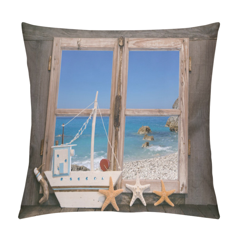 Personality  Dream: House On The Beach With Blue Sky Background  Pillow Covers