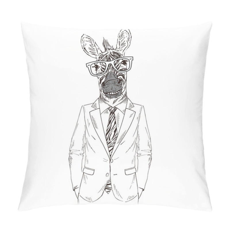 Personality  Zebra Boy Dressed Up In Office Suit Pillow Covers