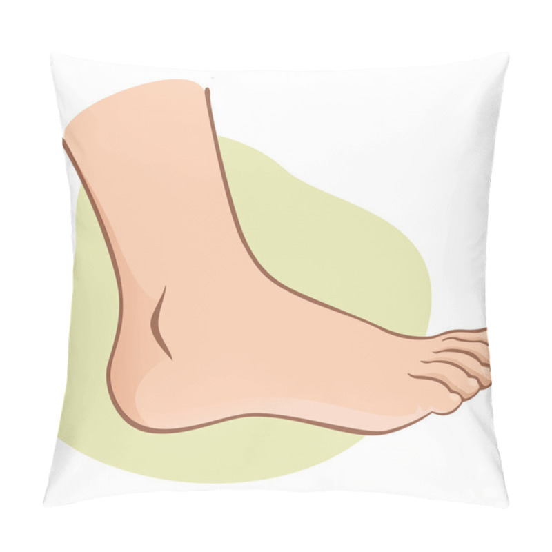 Personality  Person, Side View Human Foot. Caucasian. Ideal For Catalogs, Informational And Institutional Guides Pillow Covers