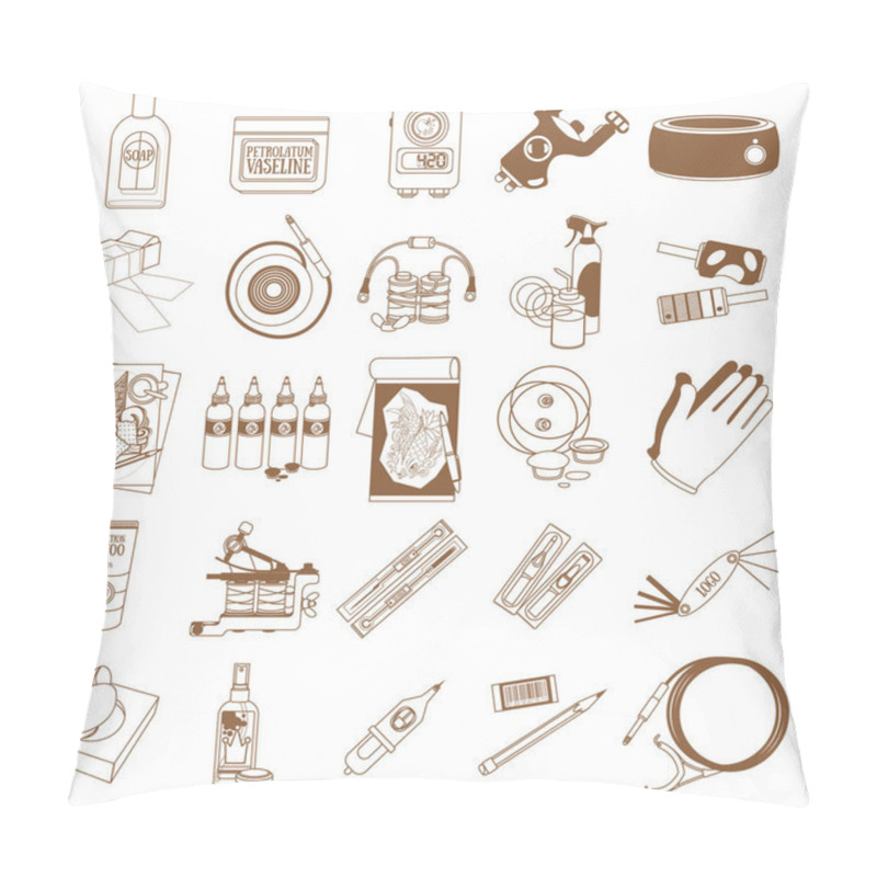 Personality  Tattoo Studio Icons Pillow Covers