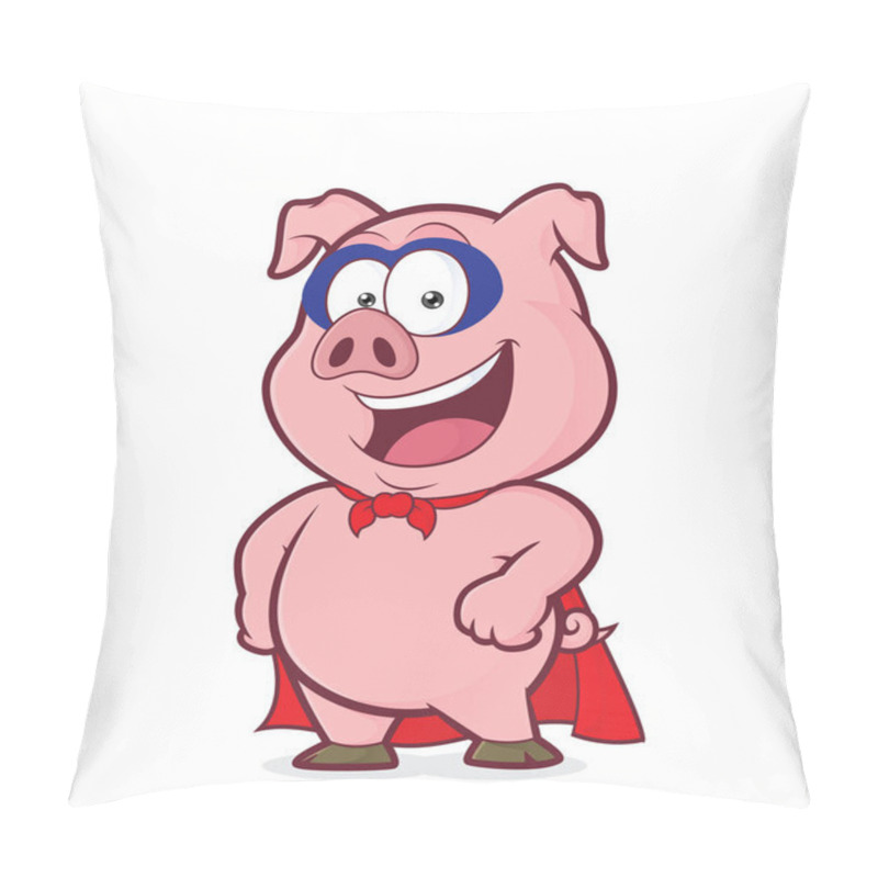 Personality  Smiling Superhero Pig Pillow Covers