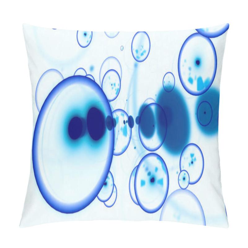 Personality  Moving Molecular Bubbles With Embryos. Design. Bubbles With Infection Move In Flow Of Body. Animation Of Moving Charged Molecules In Space. Pillow Covers