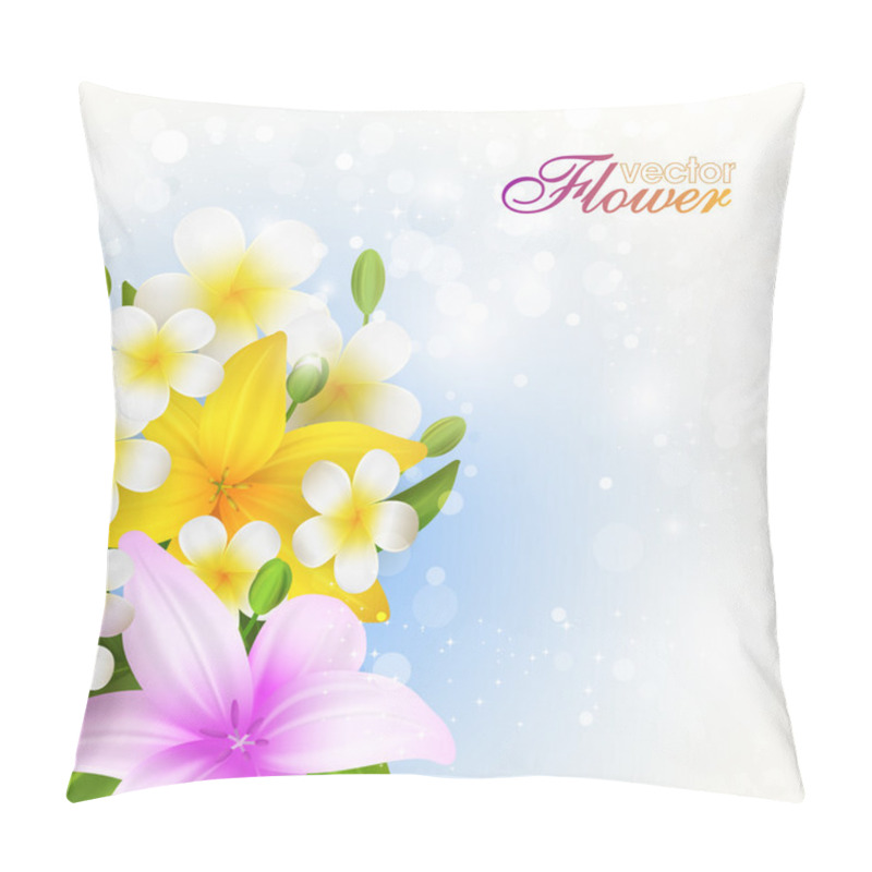 Personality  Beautiful Flowers Background, Vector Illustration With Lilies -  Pillow Covers