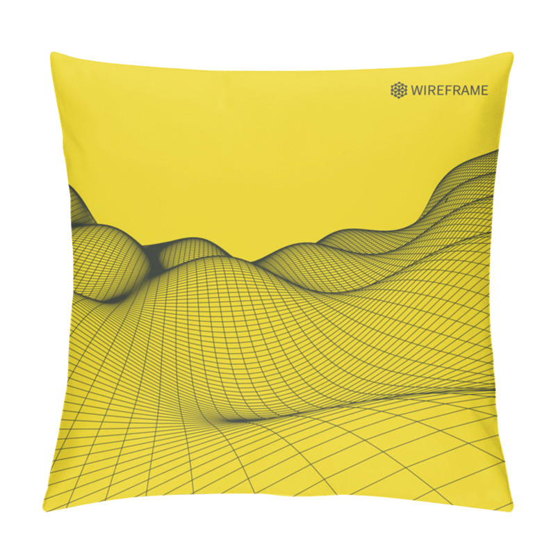 Personality  Abstract Vector Landscape Background. Cyberspace Grid. 3d Technology Vector Illustration Pillow Covers