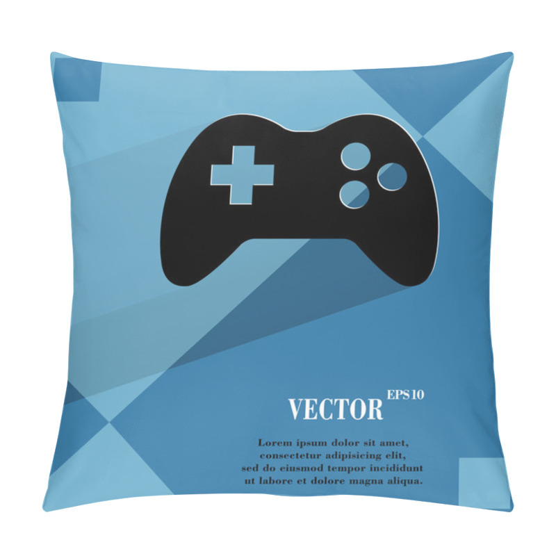 Personality  Gaming Joystick. Flat Modern Web Design On A Flat Geometric Abstract Background  Pillow Covers