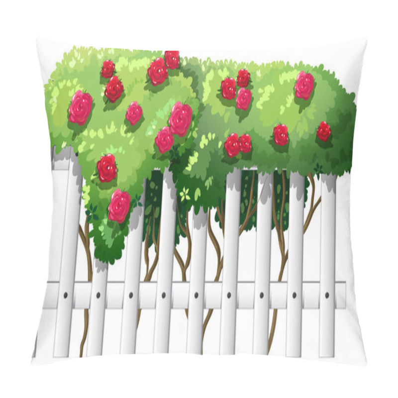 Personality  A Fence With Rose Plants Pillow Covers