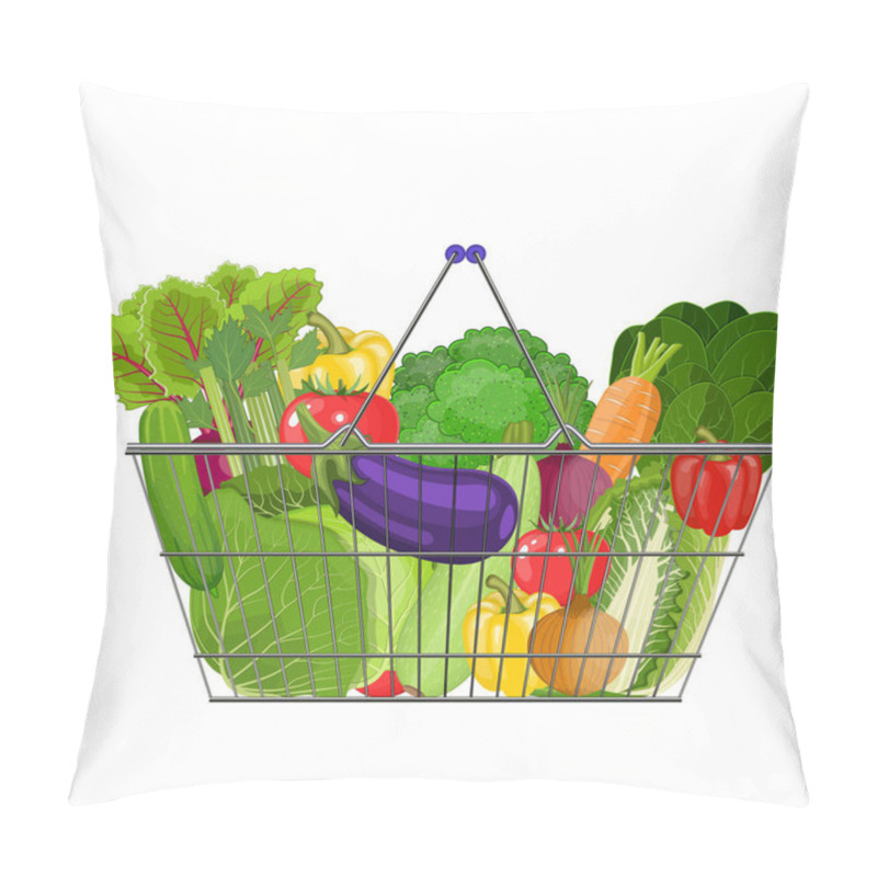 Personality  Full Basket With Different Healthy Food. Pillow Covers