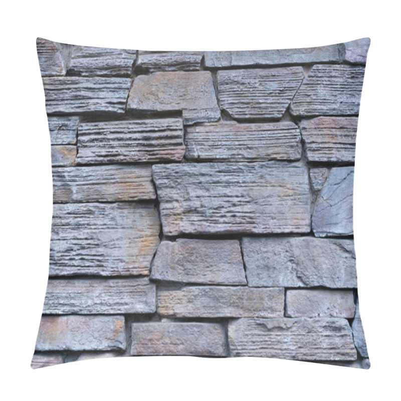 Personality  Texture Old Stone Wall Gray. Background Wall Old Stone House. Pillow Covers