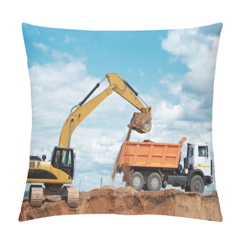 Personality  Wheel Loader Excavator And Tipper Dumper Pillow Covers