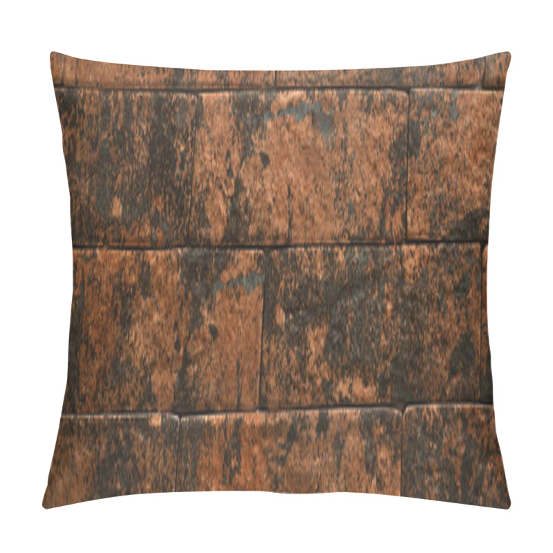 Personality  Background Of Brick Wall In Brown And Black Gradient, Top View, Banner Pillow Covers