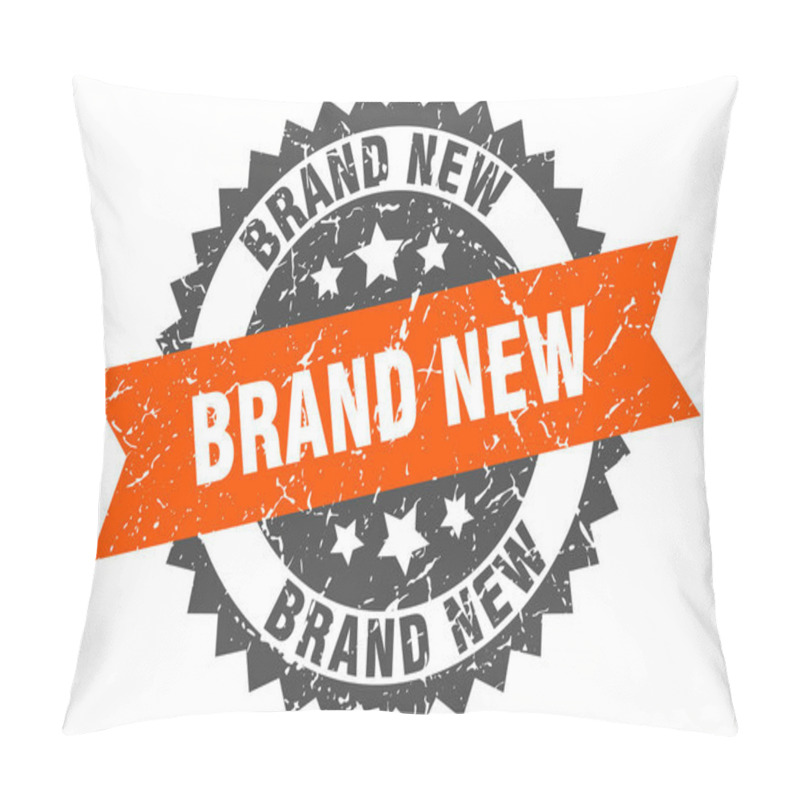 Personality  Brand New Stamp. Round Grunge Sign With Ribbon Pillow Covers