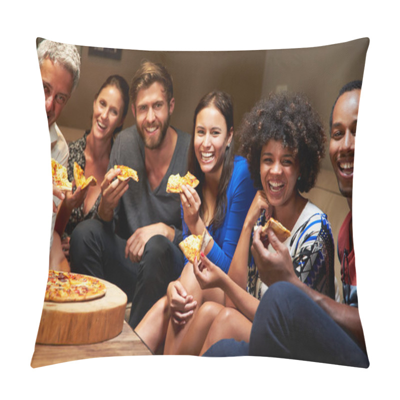 Personality  Friends Eating Pizza At A House Party Pillow Covers