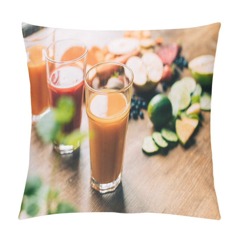 Personality  Various Smoothies In Glasses Pillow Covers