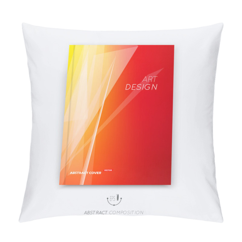 Personality  Abstract Composition, Yellow, Orange Font Texture, White Stripe Section Surface, Lines Construction, Red A4 Brochure Title Sheet, Creative Figure Vector Art, Commercial Offer, Banner Form, Flyer Fiber Pillow Covers