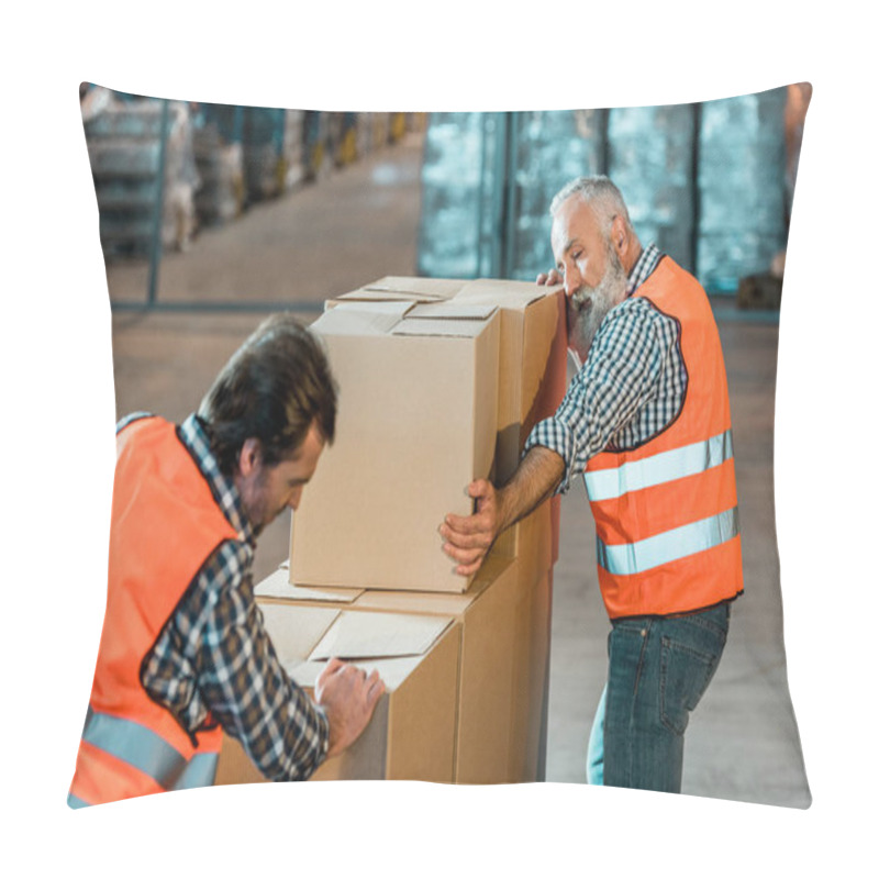 Personality  Warehouse Workers Moving Boxes Pillow Covers