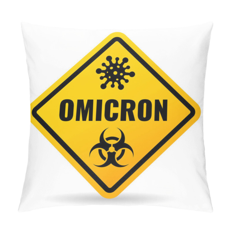 Personality  Omicron Virus Warning Sign On White Background Pillow Covers