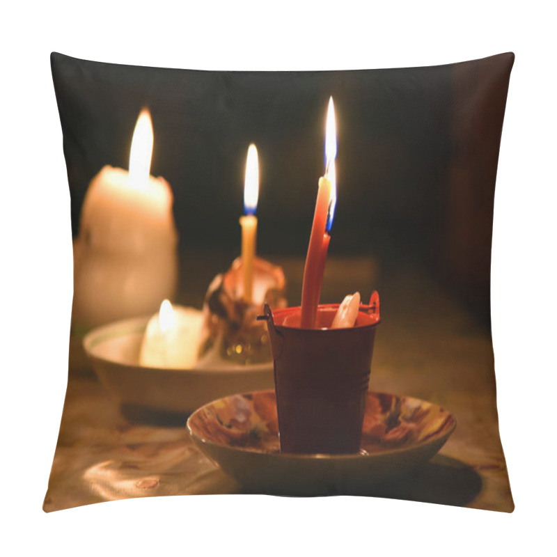 Personality  Divination Ritual A Few Different Candles In The Night Pillow Covers