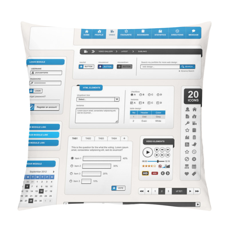 Personality  Web Design Element Template Pillow Covers